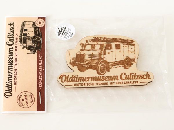 Kühlschrankmagnet aus Holz in Verpackung