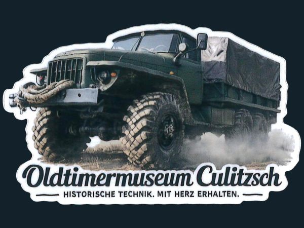Aufkleber mit einem historischen Ural-Laster