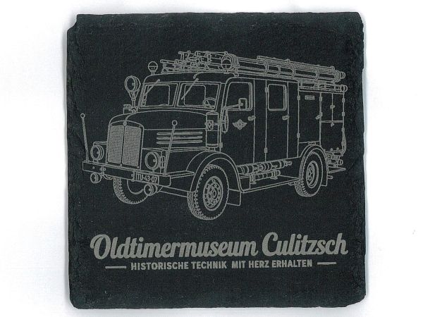 bedruckter Untersetzer aus Schiefermaterial